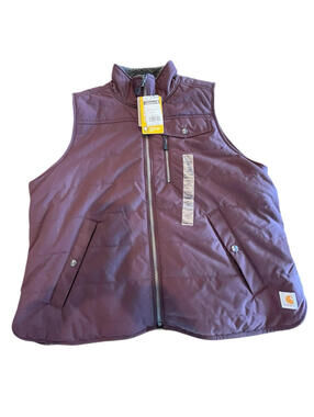 Carhartt Vest Women Size XL  NEW Reversible Utility Rain Defender Purple Sherpa
